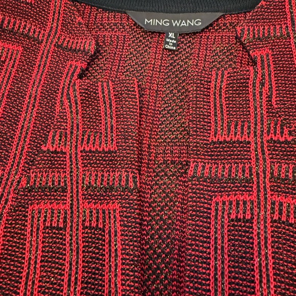 Ming Wang Red and Black Patterned Blazer - Picture 12 of 15